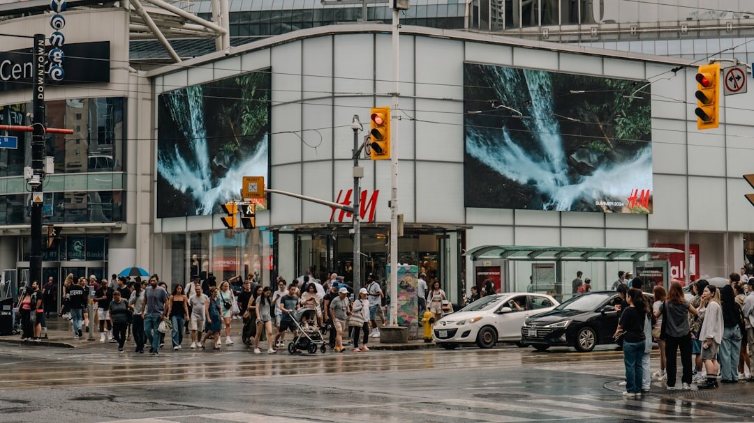 Canadian city street with traffic